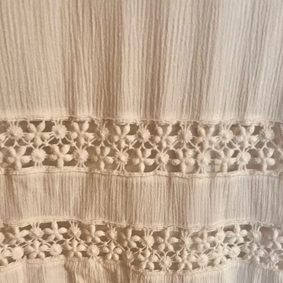 Abercrombie Kids SZ 16 White Lined Top Battenburg Lace Girlhoodcore Tween Teen - Picture 10 of 12